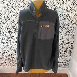 Mens NorthFace Fleece Gray and Yellow size medium